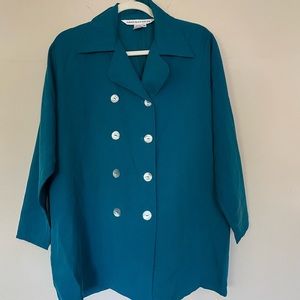 CLOSING SALE! Annie Alexander Silk Turquoise Blazer M